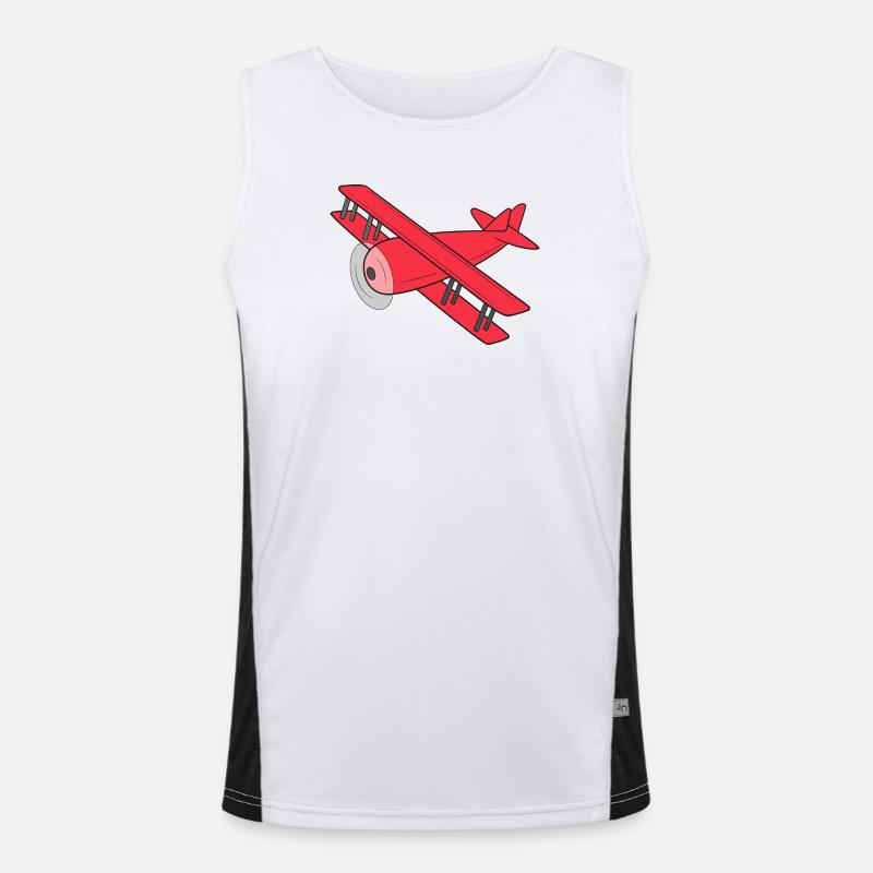 Flugzeug Doppeldecker Funktionelles Kontrast-Tank Top für Männer 