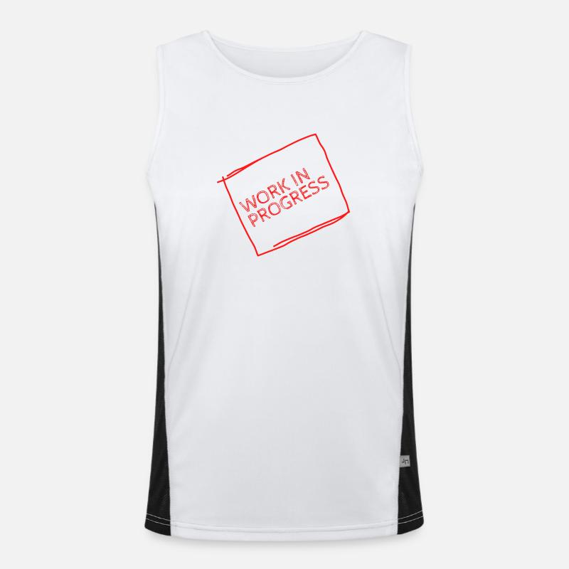 work in progress - Funny Gift Idea for Students Funktionelles Kontrast-Tank Top für Männer 