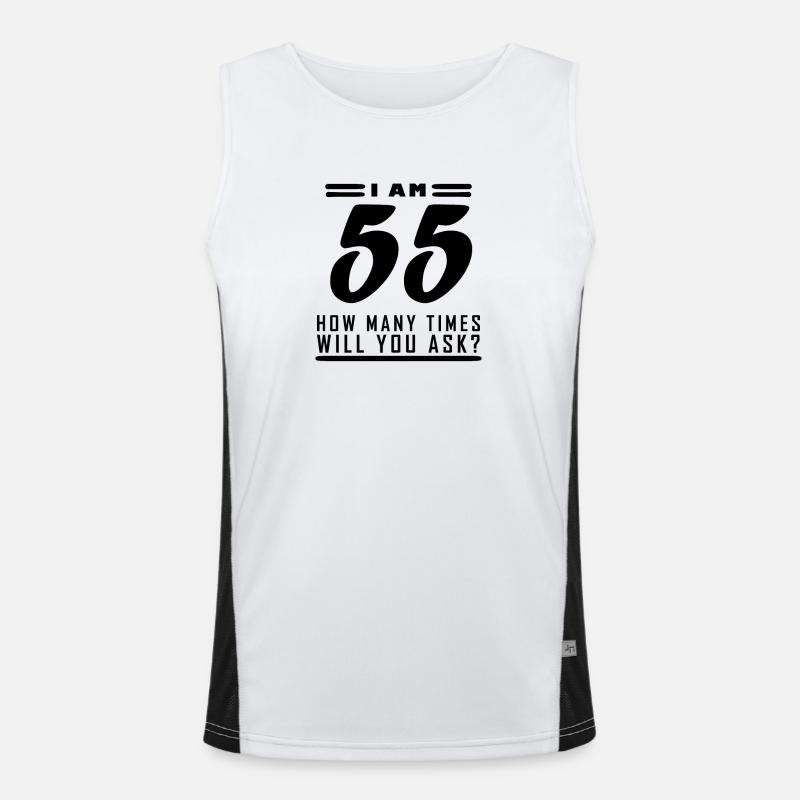 I am 55 – 55th birthday gift Men's Functional Contrast Tank Top 