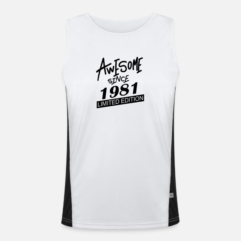 1981 - Born 1981 - Men's Functional Contrast Tank Top - white/black