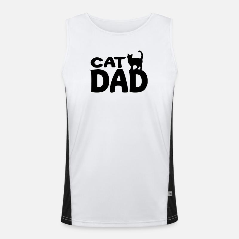Cat Dad - Men's Functional Contrast Tank Top  - white/black
