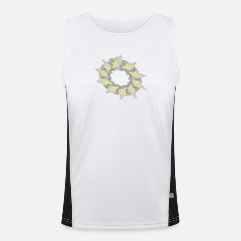 Pattern Star Circle effect - Men's Functional Contrast Tank Top  - white/black