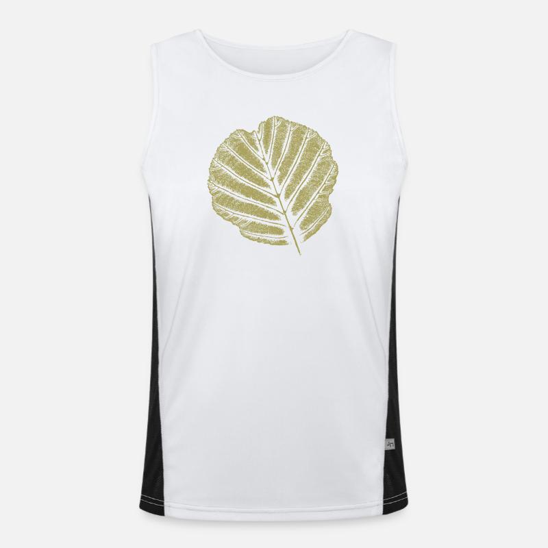 Blatt Erle / KHAKI Funktionelles Kontrast-Tank Top für Männer 
