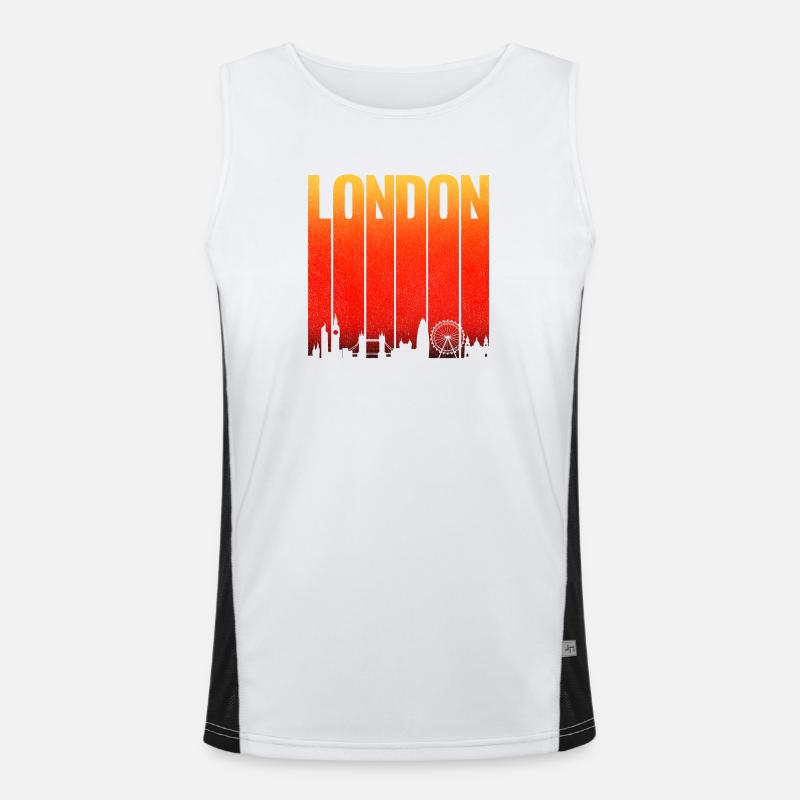 Barres de gradient de la Skyline de Londres Débardeur respirant contrasté Homme 