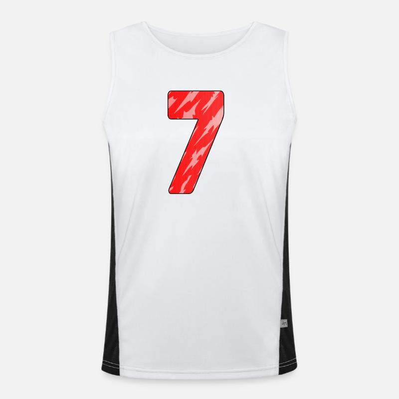 7 - Men's Functional Contrast Tank Top - white/black