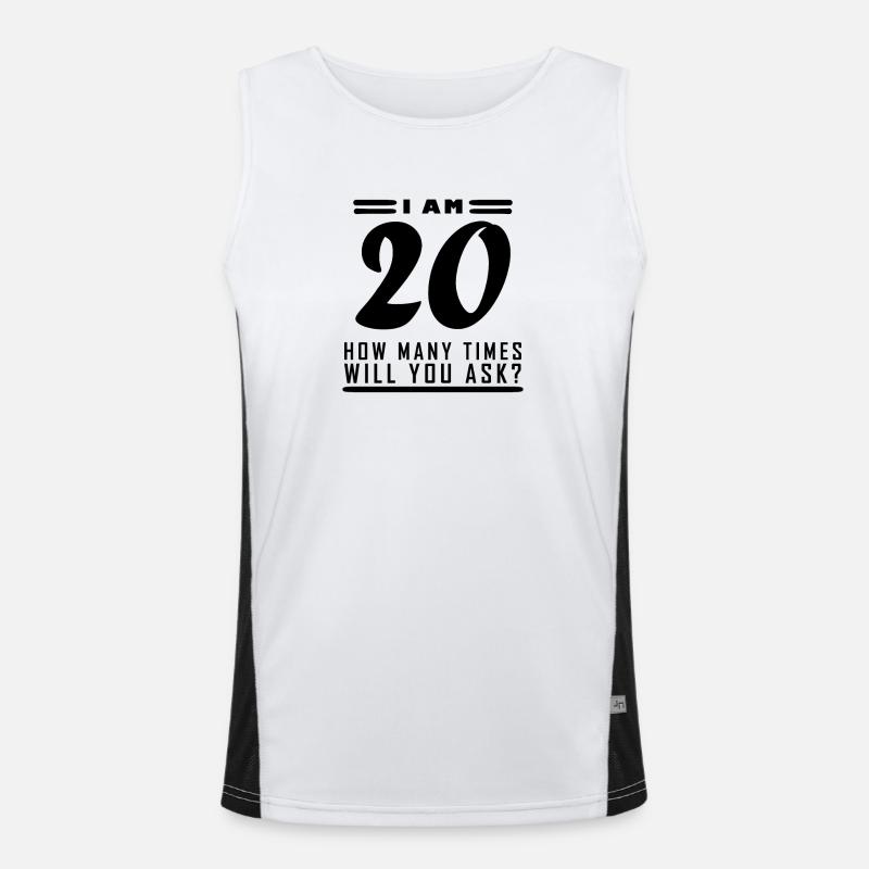 Ich bin 20 – 20. Geburtstag Geschenk Funktionelles Kontrast-Tank Top für Männer 