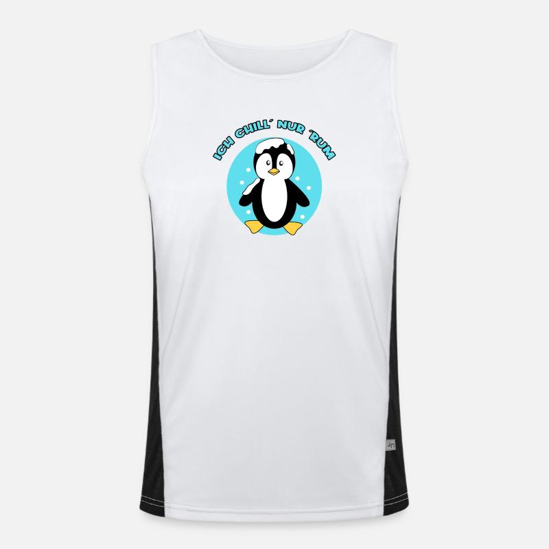 Süß Pinguin Seevogel Arktis Tier Schnee Vogel Eis Funktionelles Kontrast-Tank Top für Männer 
