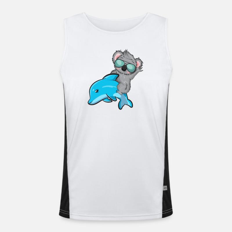 Koala und Delfin Funktionelles Kontrast-Tank Top für Männer 