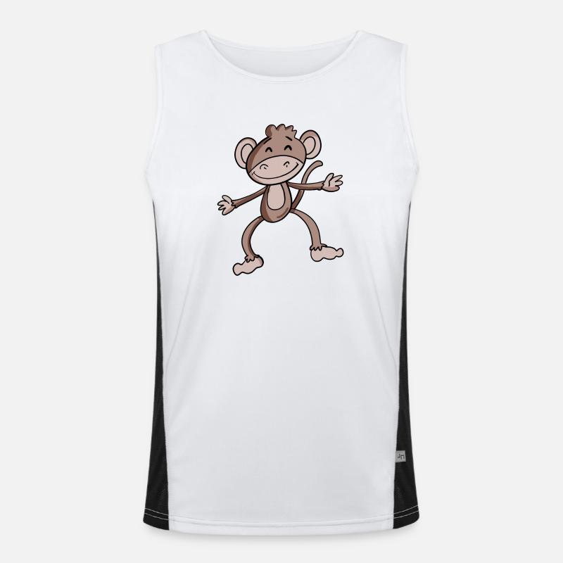 Cute monkey - Men's Functional Contrast Tank Top  - white/black