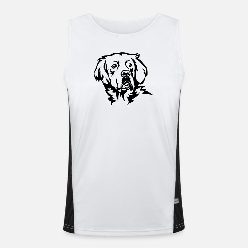 Golden Retriever Kopf Funktionelles Kontrast-Tank Top für Männer 
