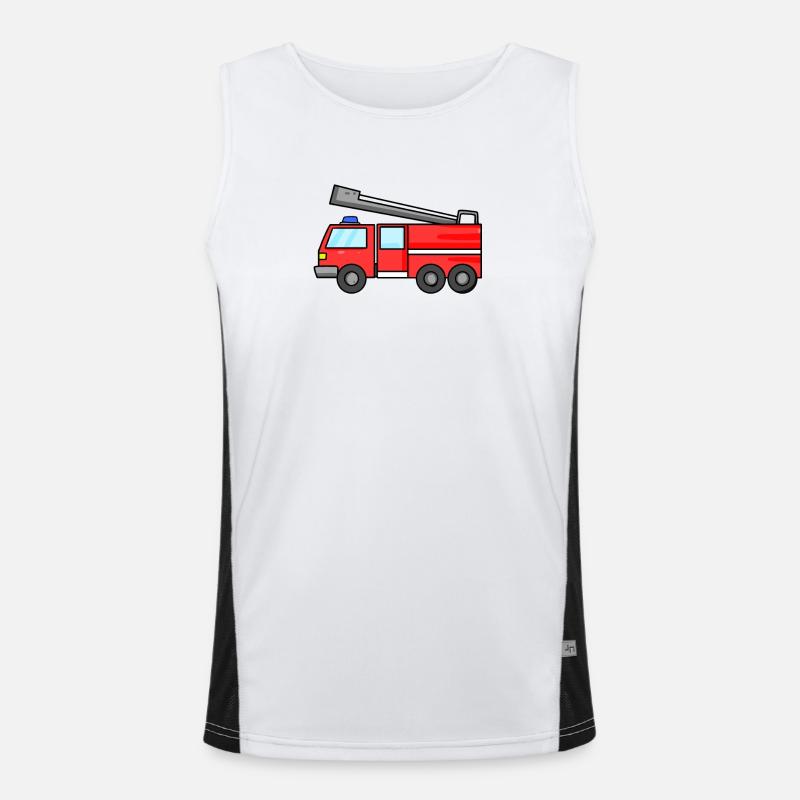 Fire Brigade Car - Men's Functional Contrast Tank Top  - white/black