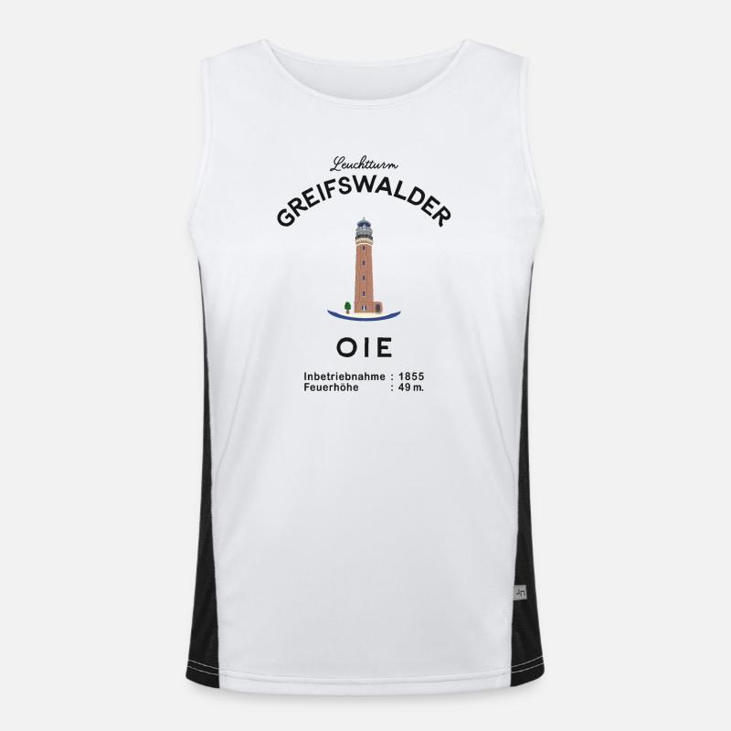 Leuchtturm Insel Greifswalder Oie, Ostsee Funktionelles Kontrast-Tank Top für Männer 