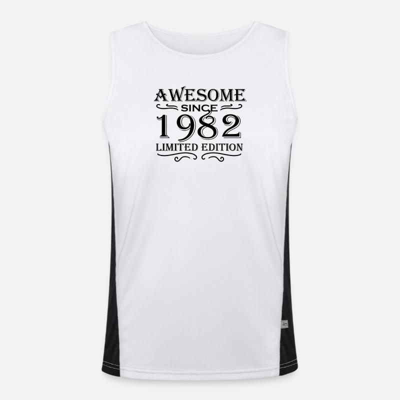 1982 - Born 1982 - Men's Functional Contrast Tank Top  - white/black