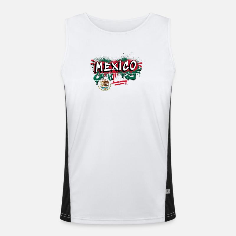 Mexico flag graffiti design Men's Functional Contrast Tank Top 