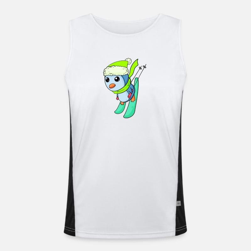 Penguin Ski Winter Skiing Men's Functional Contrast Tank Top 