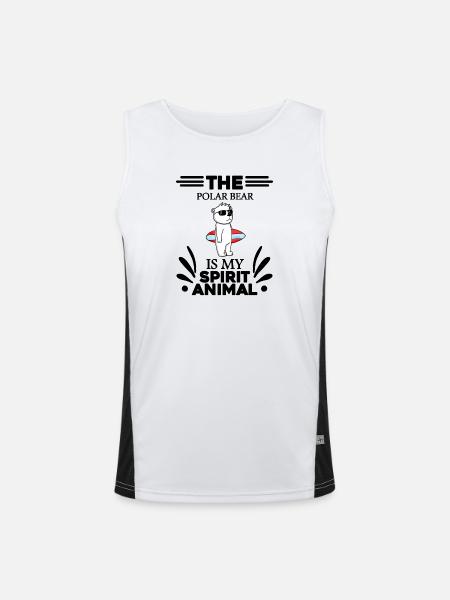 Eisbär Polarbär Bär - Funktionelles Kontrast-Tank Top für Männer  - Weiß/Schwarz - Vorne