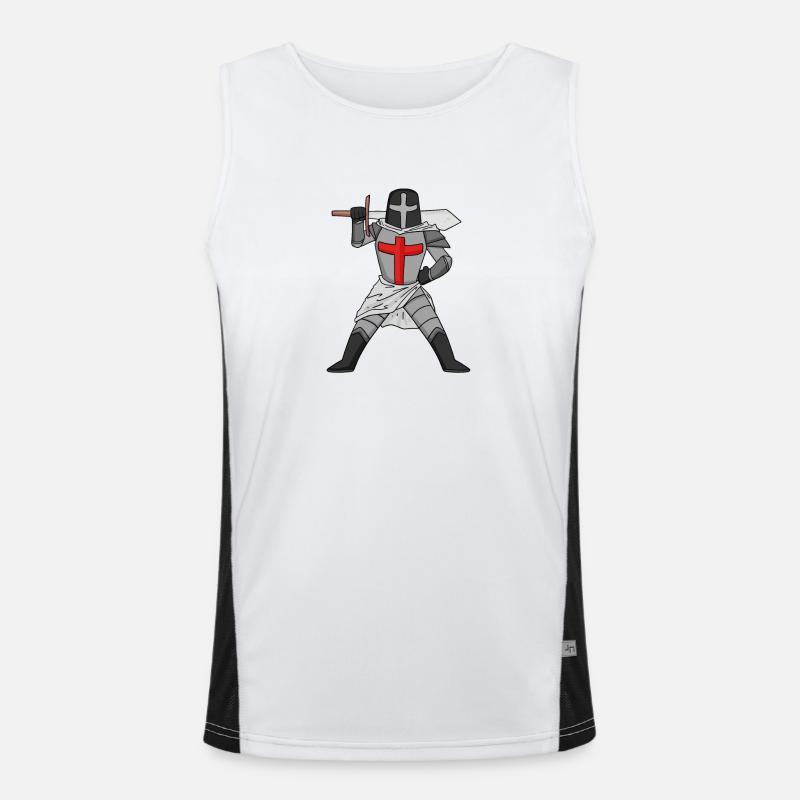 Templar Sword Cross Men's Functional Contrast Tank Top 