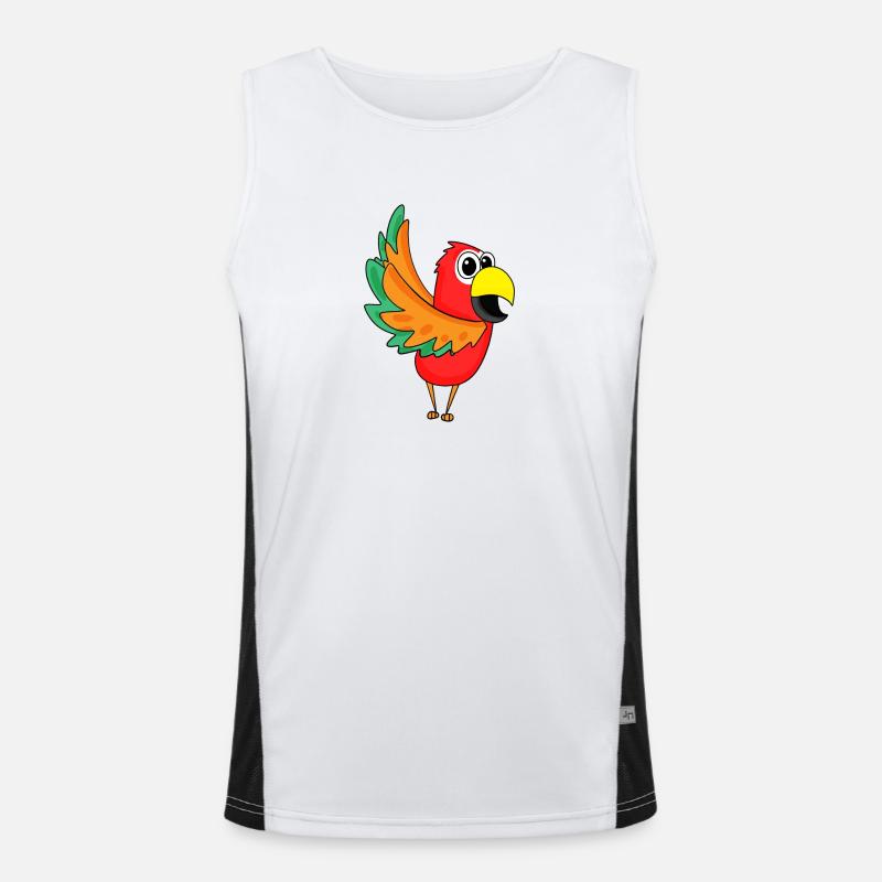 Parrot Jungle - Men's Functional Contrast Tank Top  - white/black