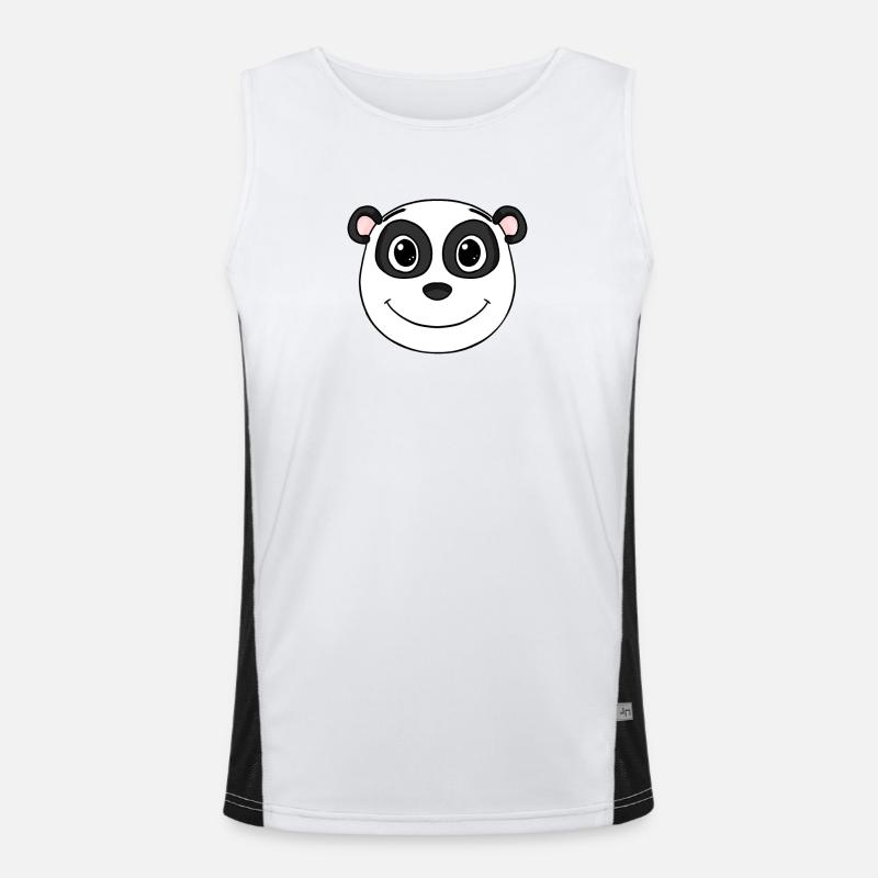Panda Head Bear Cute - Men's Functional Contrast Tank Top  - white/black