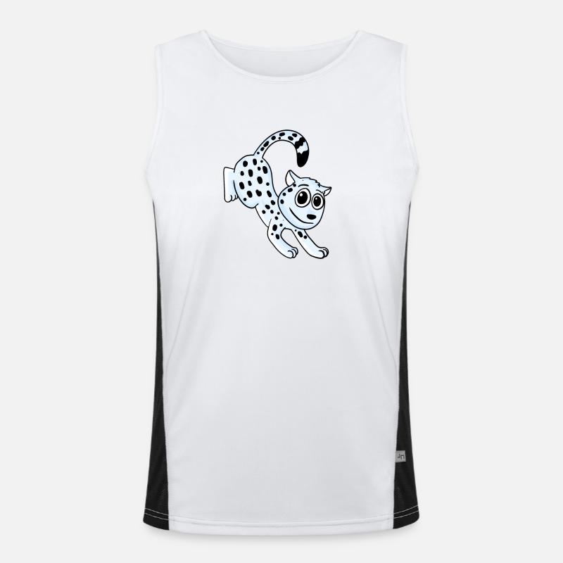 Schneeleopard Leopard Funktionelles Kontrast-Tank Top für Männer 