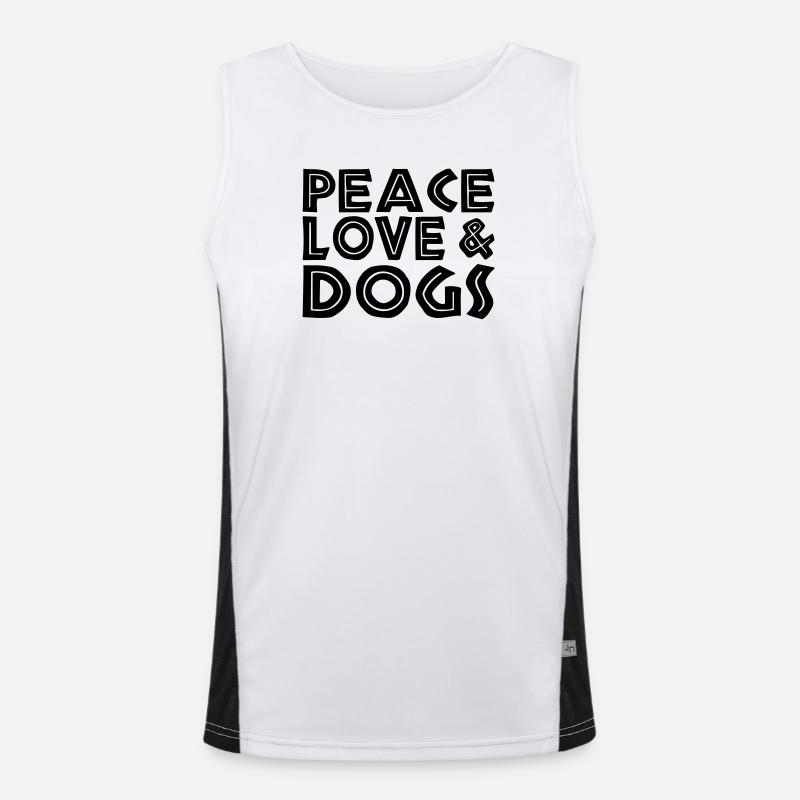 Frieden, Liebe und Hunde Funktionelles Kontrast-Tank Top für Männer 