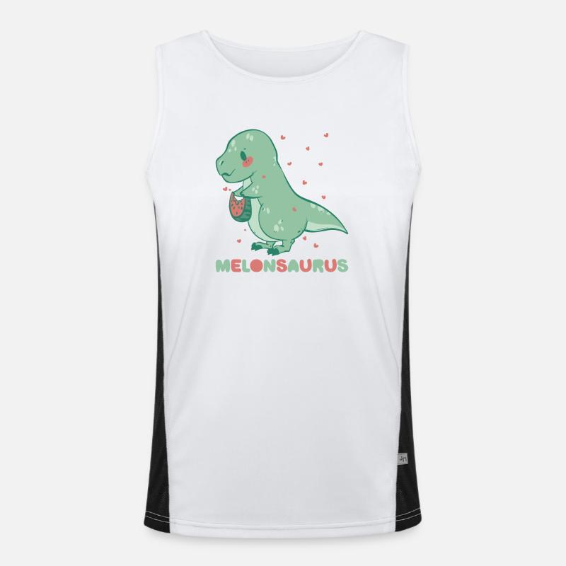 Watermelonsaurus Vegetarischer T Rex Funktionelles Kontrast-Tank Top für Männer 