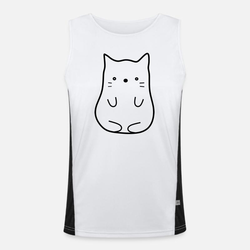 Cat black Men's Functional Contrast Tank Top 