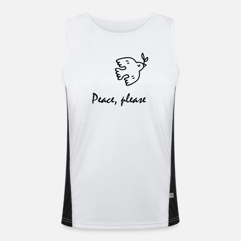 Peace, please, Friedenstaube Funktionelles Kontrast-Tank Top für Männer 