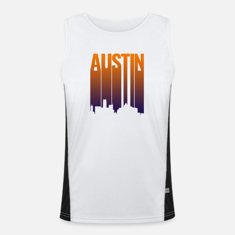 Austin Skyline Gradient Funktionelles Kontrast-Tank Top für Männer 