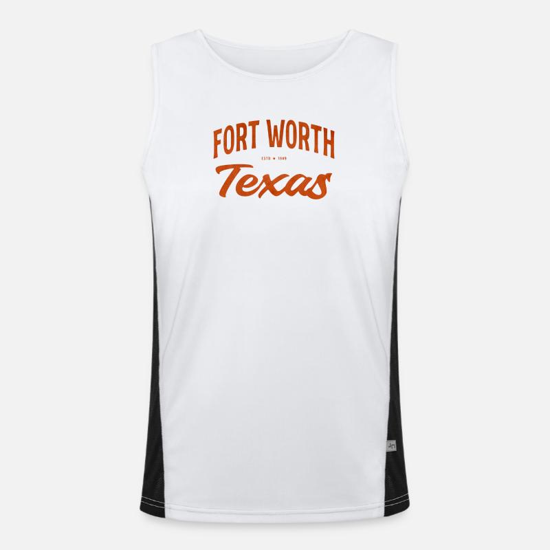 Fort Worth Texas Script Funktionelles Kontrast-Tank Top für Männer 