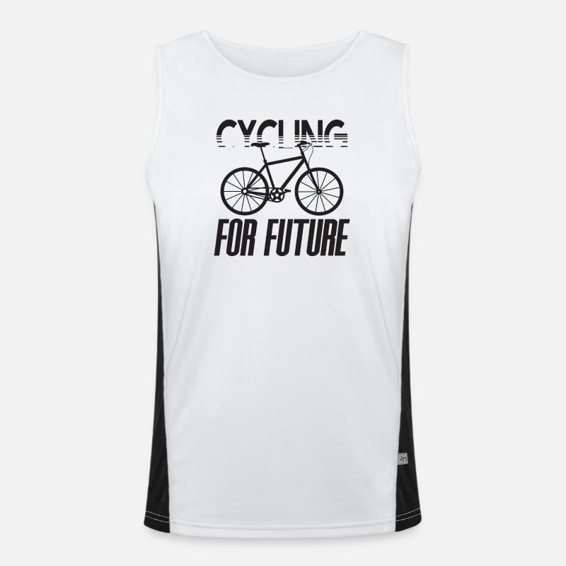 Cycling for Future Radfahrer Klimawandel Geschenk Funktionelles Kontrast-Tank Top für Männer 