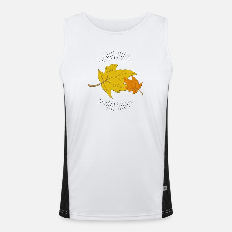 Herbstblatt mit Strahlen Funktionelles Kontrast-Tank Top für Männer 