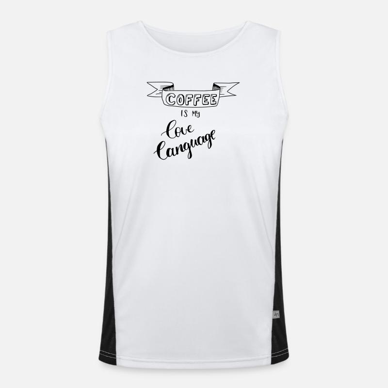 coffee is my love language Funktionelles Kontrast-Tank Top für Männer 