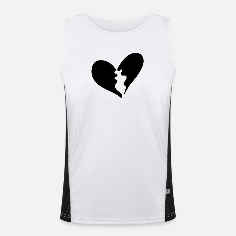 Gebrochenes Herz Funktionelles Kontrast-Tank Top für Männer 