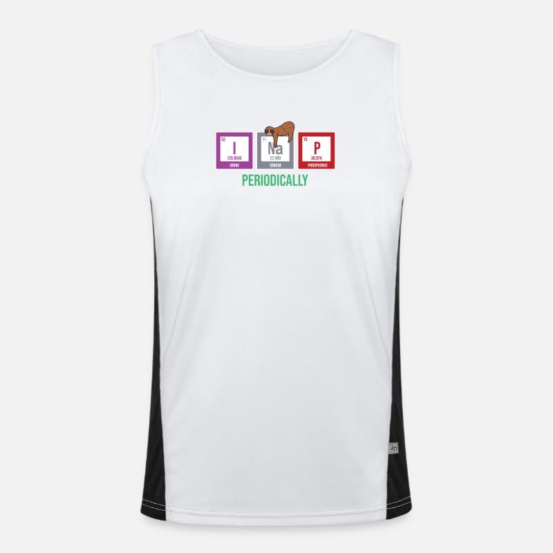 Sleeping Sloth Animal Statement Mammal Men's Functional Contrast Tank Top 