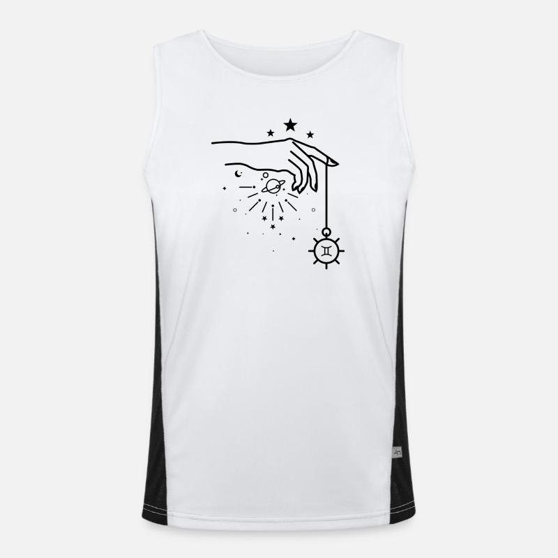 Awaiting design upload - Men's Functional Contrast Tank Top  - white/black