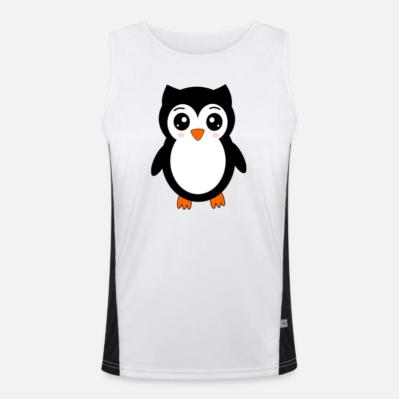 Eule schwarz Vogel Vögelchen Tiere Geschenk Funktionelles Kontrast-Tank Top für Männer 