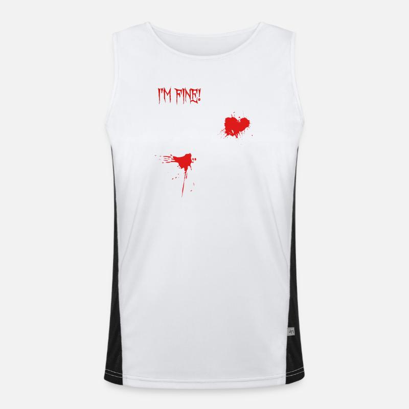 I’m Fine Blutspritzer Funktionelles Kontrast-Tank Top für Männer 