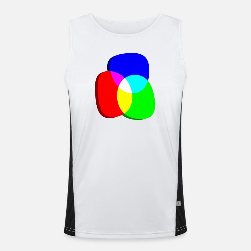 RGB color wheels eccentric Men's Functional Contrast Tank Top 