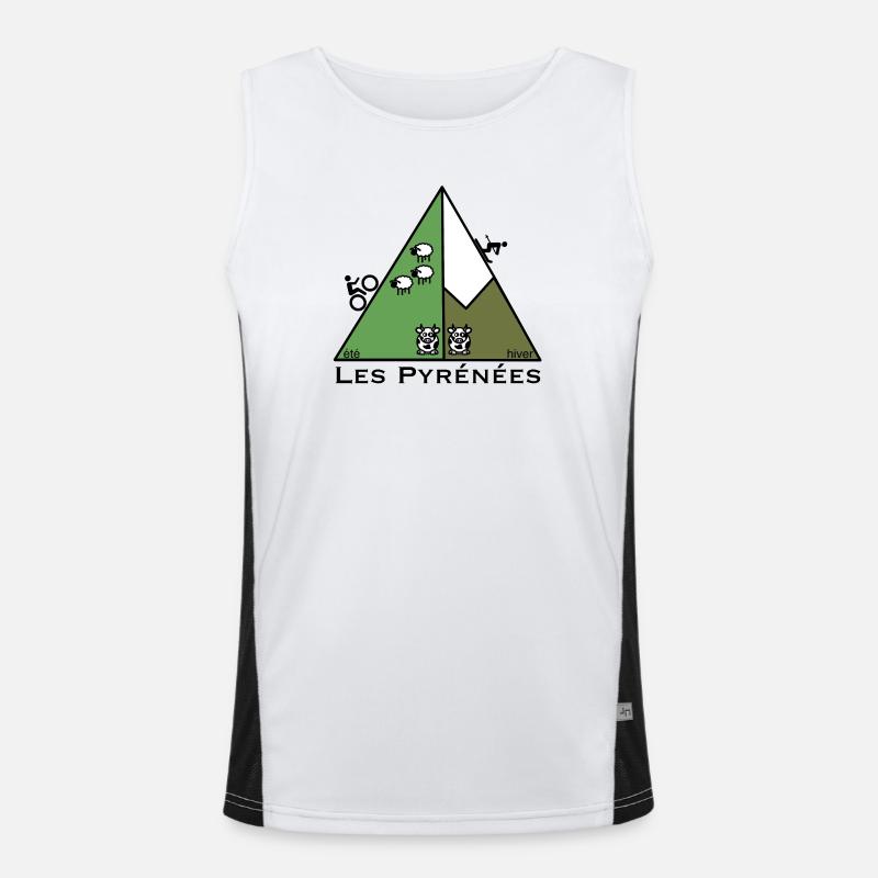 Sommerwinter in den Pyrenäen Funktionelles Kontrast-Tank Top für Männer 