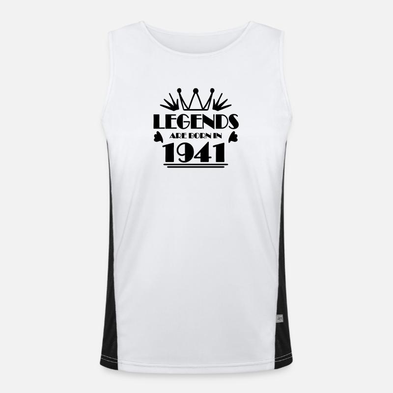 1941 - Born 1941 - Men's Functional Contrast Tank Top  - white/black