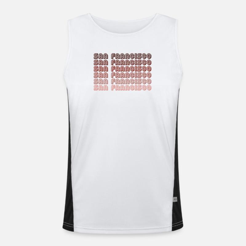 San Francisco Grid Gradient Pattern - Men's Functional Contrast Tank Top  - white/black
