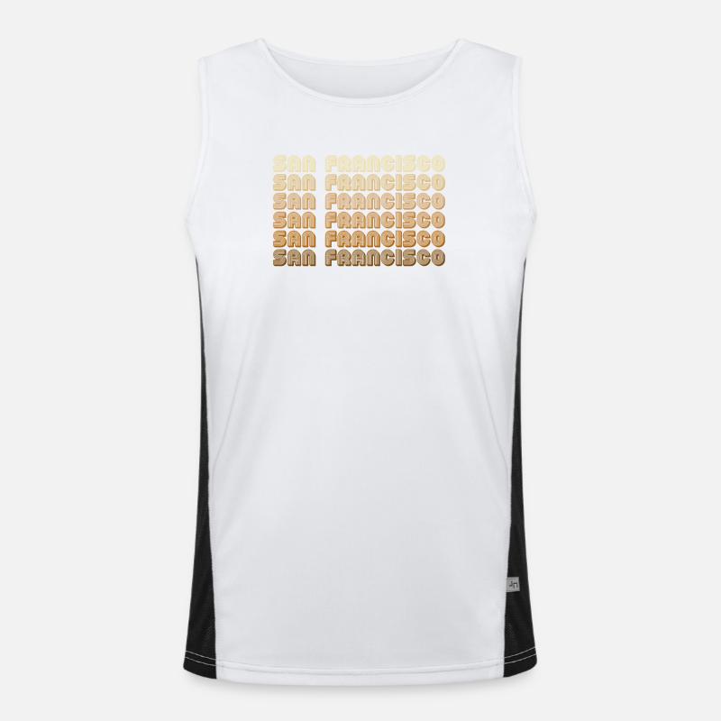 San Francisco Gradient Repeats Funktionelles Kontrast-Tank Top für Männer 