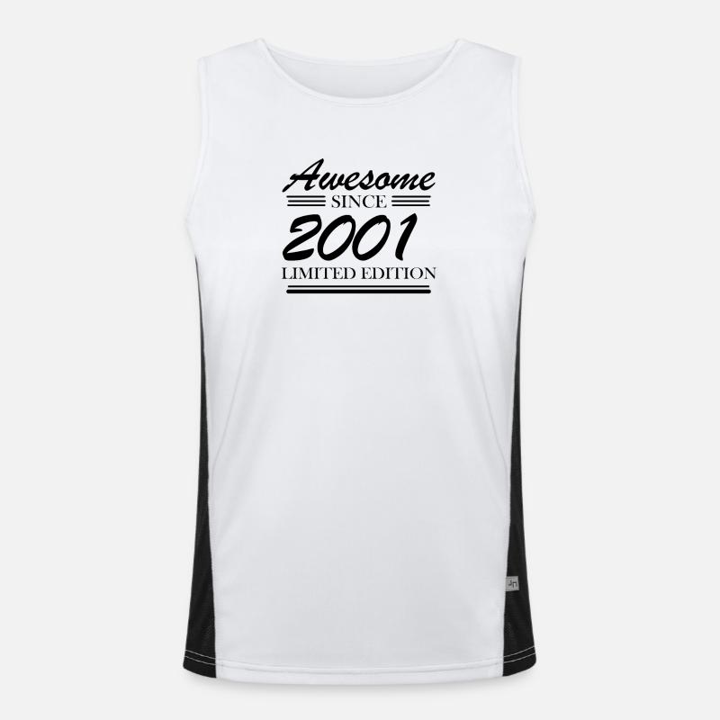 2001 - Born 2001 - Men's Functional Contrast Tank Top  - white/black
