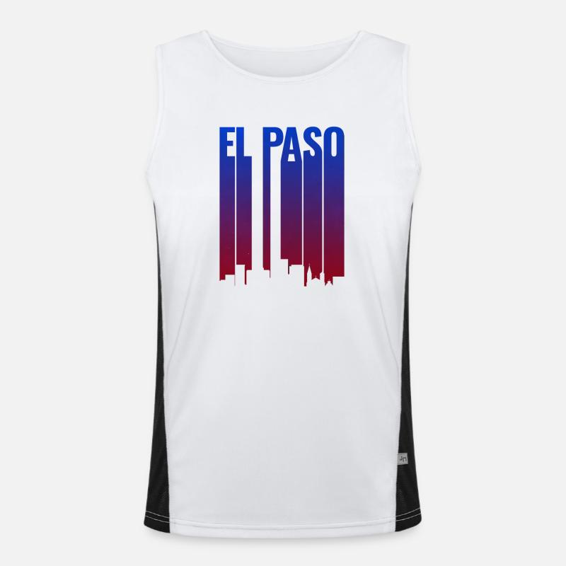 El Paso Skyline Gradient - Men's Functional Contrast Tank Top  - white/black