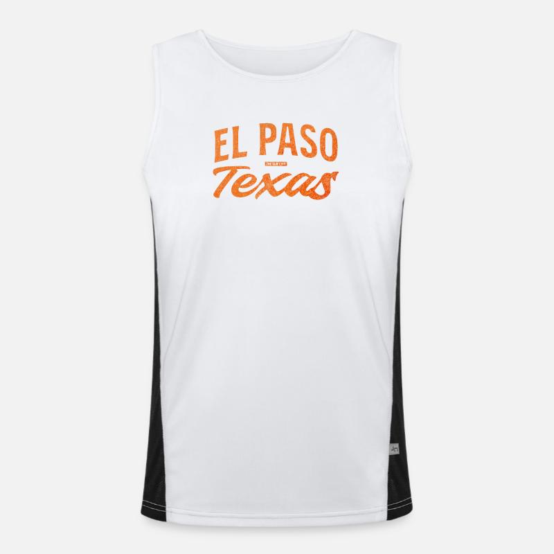 Logo d’écriture d’El Paso, Texas Débardeur respirant contrasté Homme 