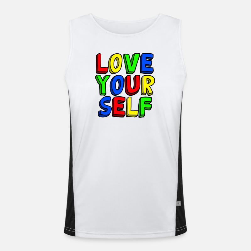 Liebe dich selbst bunte Pop Art Funktionelles Kontrast-Tank Top für Männer 