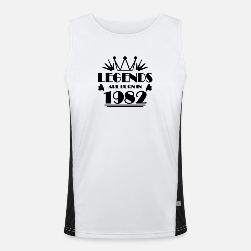 1982 - Born 1982 - Men's Functional Contrast Tank Top  - white/black