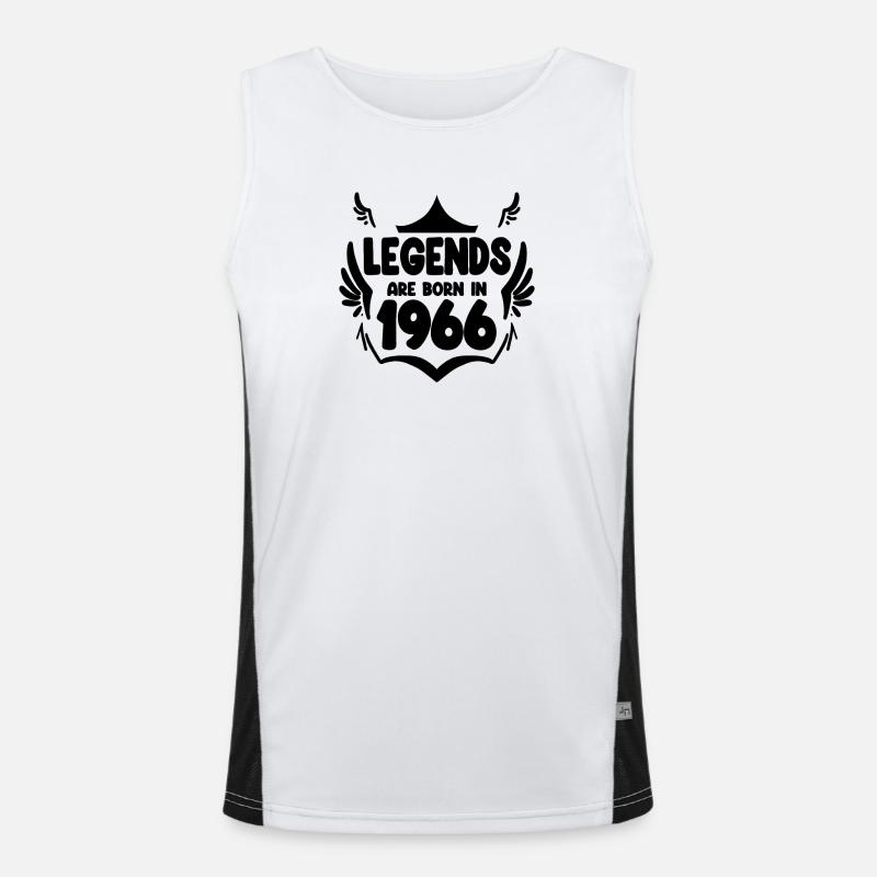 1966 - Born 1966 - Men's Functional Contrast Tank Top  - white/black