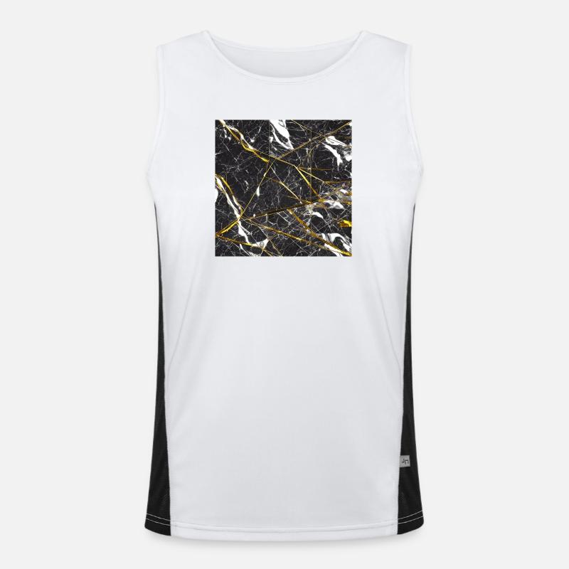 Marmor Schwarz Gold Marmorimitat Funktionelles Kontrast-Tank Top für Männer 